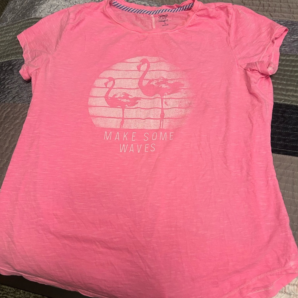 crown & ivy Pink Flamingo Tee